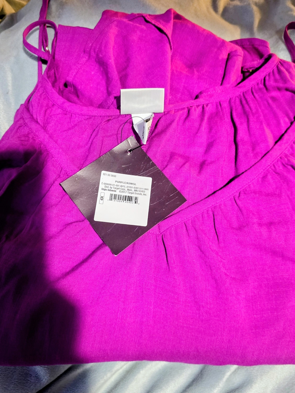 Ava & Viv Bright Magenta Spaghetti Strap Dress With Pockets NWT 4XL - Picture 9 of 11